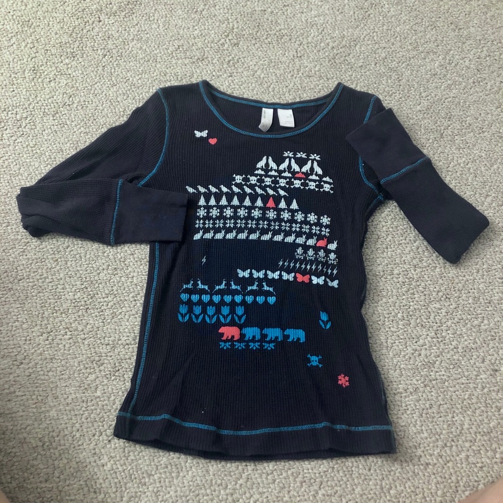 Patterned winter soft long sleeve shirt